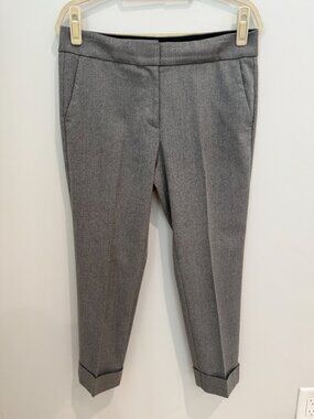 Ann Taylor Loft Petite Cuffed Ankle Pants - Grey (Size 8P)
